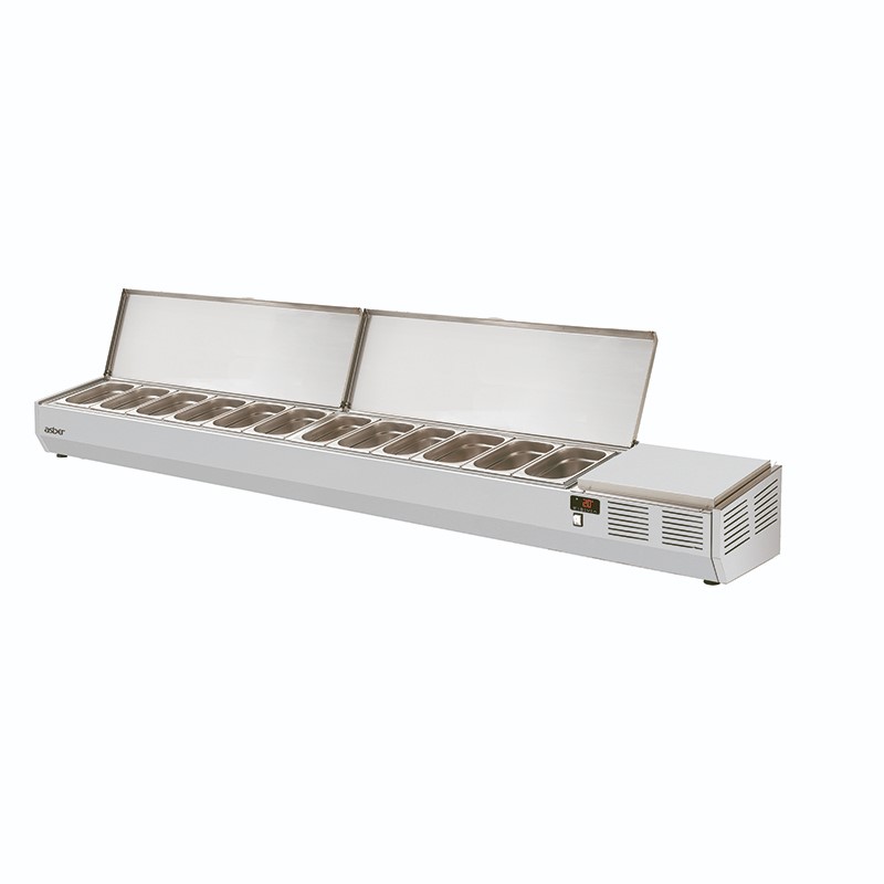 WITRYNA CHŁODNICZA DO PIZZY Z POKRYWĄ STALOWĄ 12xGN1/4 ASBER GVL-250/2 – numer katalogowy: 19088094