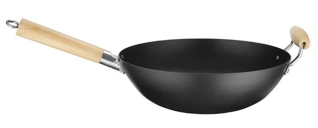 Wok z drewnianym uchwytem, HENDI, ?324x565mm Wariant podstawowy – numer katalogowy: 627907