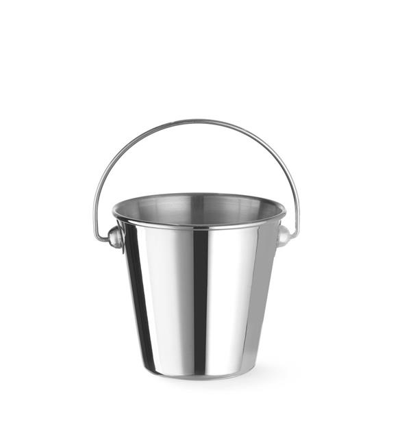 Wiaderko z uchwytem miniaturowe do przekąsek, HENDI, ?90x(H)85mm, Okrągły Wariant podstawowy – numer katalogowy: 425725