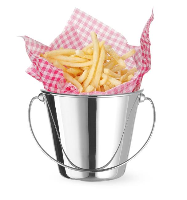 Wiaderko z uchwytem miniaturowe do przekąsek, HENDI, ?130x(H)110mm, Okrągły Wariant podstawowy – numer katalogowy: 425732