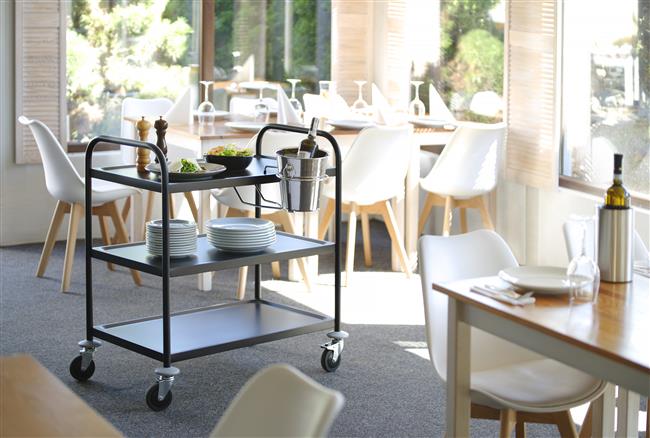 wózek kelnerski 3-półkowy, czarny, 900x590x930 mm Wariant podstawowy – numer katalogowy: 811320