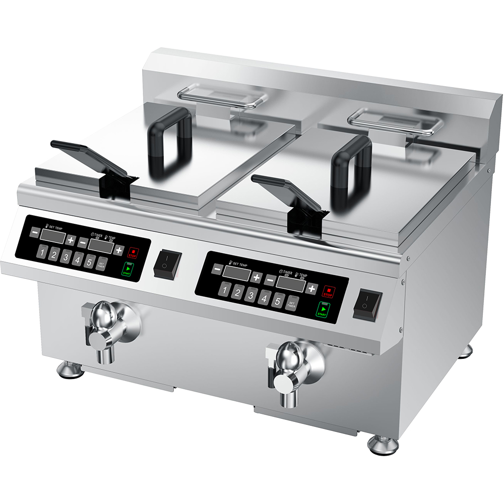 Frytownica indukcyjna, 2-komorowa, V 2x8 l, P 2x3.5 kW Numer – numer katalogowy Stalgast: 746782