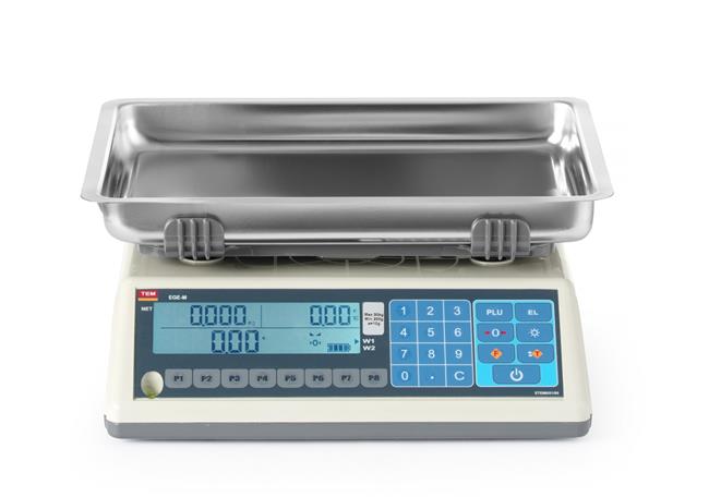 Waga kalkulacyjna LCD z legalizacją, seria EGE, głęboka szalka, 30 kg Wariant podstawowy – numer katalogowy: TEM030C-PZR