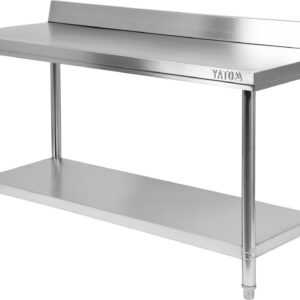 SKŁADANY STÓŁ PRZYŚCIENNY Z PÓŁKĄ 1500X600XH850+100MM – numer katalogowy: Gastro YG-09024