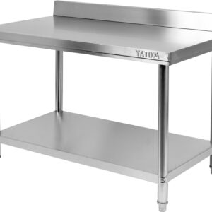 SKŁADANY STÓŁ PRZYŚCIENNY Z PÓŁKĄ 1500X700XH850+100MM – numer katalogowy: Gastro YG-09034