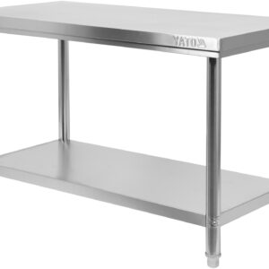 STÓŁ CENTRALNY SKŁADANY Z PÓŁKĄ 1500×600×H850MM – numer katalogowy: Gastro YG-09004