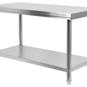 STÓŁ CENTRALNY SKŁADANY Z PÓŁKĄ 1600×700×H850MM – numer katalogowy: Gastro YG-09014