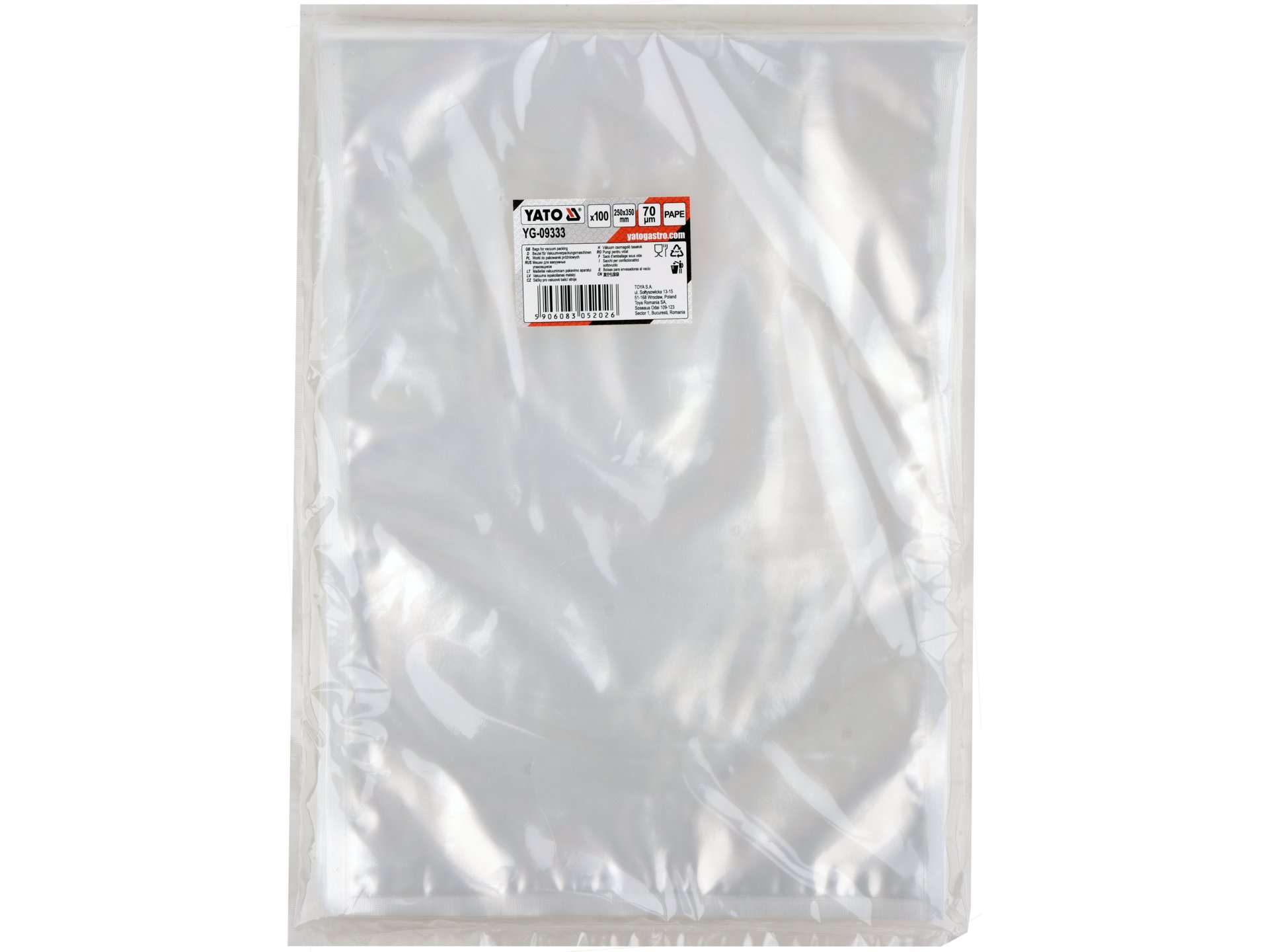 WORKI DO PAKOWAREK KOMOROWYCH 250*350 70UM PAPE, 100SZT – numer katalogowy: Gastro YG-09333