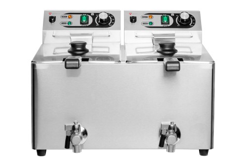 Frytownica elektryczna RQF8LV2 | podwójna | z kranem spustowym | 2x 8 l | 2x 3 kW – numer katalogowy RQ: RQF8LV2