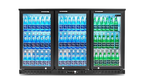 Barowa szafa chłodnicza | chłodziarka podblatowa RQ-330HC | 3-drzwiowa | drzwi skrzydłowe | 318l – numer katalogowy RQ: RQ-330HC