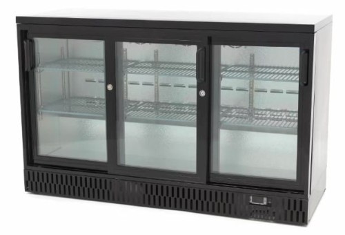 Barowa szafa chłodnicza | chłodziarka podblatowa RQ-330SCM | 3-drzwiowa | drzwi przesuwne | 341l – numer katalogowy RQ: RQ-330SCM