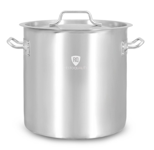 Garnek ze stali nierdzewnej z podziałką 12 l | 250x250 mm | z pokrywką | RQ12525 – numer katalogowy RQ: RQ12525
