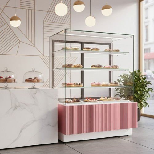 Witryna cukiernicza chłodnicza Dolce Visione Basic 900 BIANCO | 900x670x1300 mm | białe wnętrze – numer katalogowy RQ: DOLCE VISIONE 900 W1 BIANCO