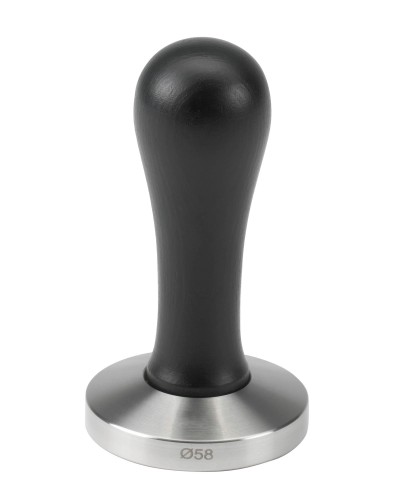 Tamper | ubijak do kawy | stal nierdzewna | czarna drewniana rączka | 58 mm | HEBBF58 – numer katalogowy RQ: HEBBF58